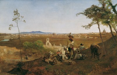 Utsikt over Roma fra Monte Mario av Anton Romako