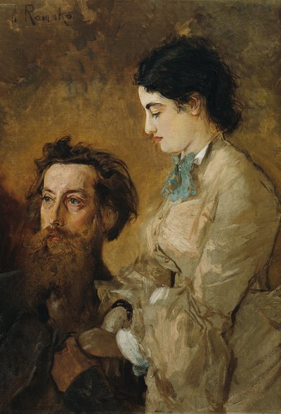 Billedhuggeren Reinhold Begas med kona Margarethe av Anton Romako