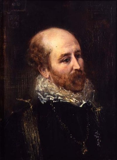 Portrett av Henry Francis Makins i fancy kjole (panel) av Anton Romako