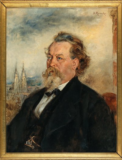 Portrett av arkitekten Wilhelm Bücher 1824-1888. av Anton Romako
