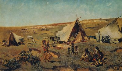 Sigøynerleir i Puszta av Anton Romako
