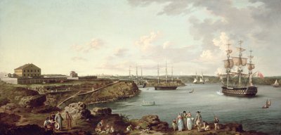 Skip fra Royal Navy ved Port Mahon, Minorca av Anton Schantz