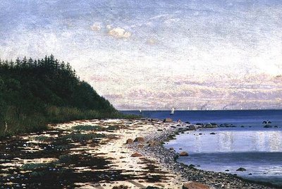 Seilbåter utenfor kysten utenfor Langeland av Anton Thorenfeld