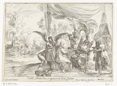 Abraham tar imot de tre englene av Anton van der Borcht