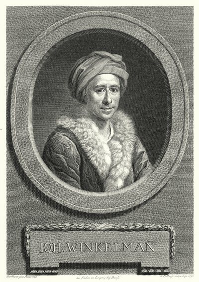 Johann Joachim Winckelmann , tysk kunsthistoriker og arkeolog (gravering) av Anton von (after) Maron