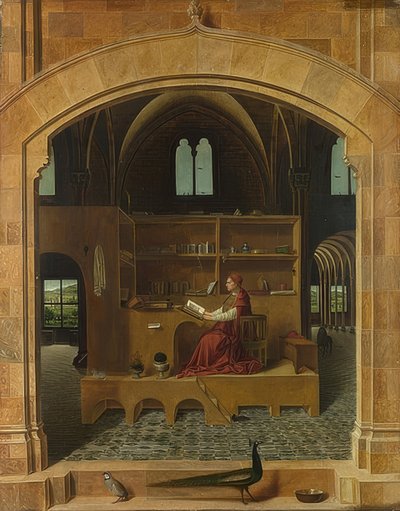 Saint Jerome i saken. Rundt 1475 av Antonello da Messina
