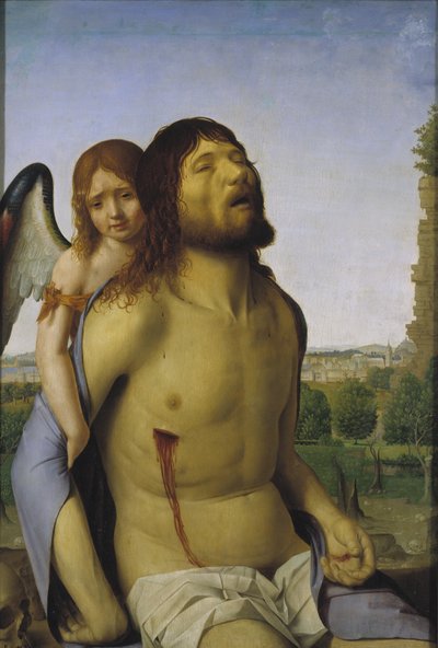 Den døde Kristus støttet av en engel av Antonello da Messina