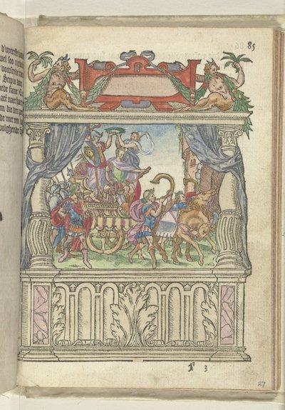 Allegorisk scene på scenen ved enden av Steenweg, 1578 av Antoni van Leest