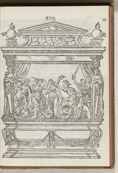 Andre dekorerte stillas med scene: prinsen jager bort krig og splid, 1577 av Antoni van Leest