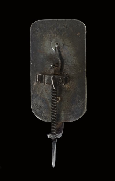 Mikroskop, ca. 1690 (sølv og glass) (se også 1121456-9) av Antoni van Leeuwenhoek