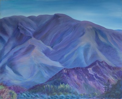 Blue mountain, Andalusia, 2001 (olje på lerret) av Antonia Myatt