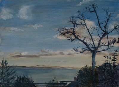 Ditcheat Hill, Somerset, 2019 (olje på lerret) av Antonia Myatt