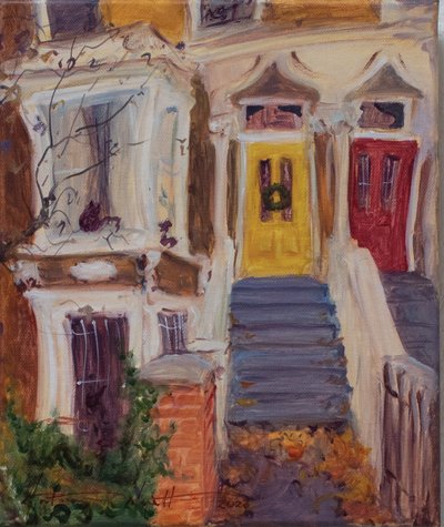 Dragons House, London, 2023 (olje på lerret) av Antonia Myatt