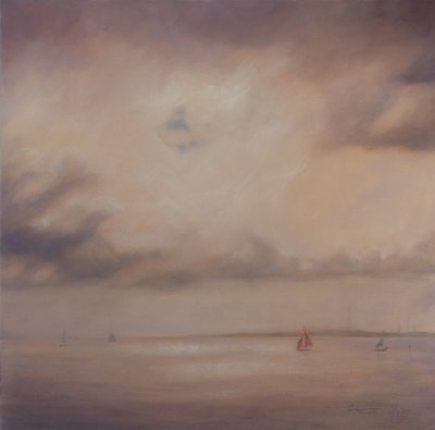 Familie av båter, 2014 (olje på lerret) av Antonia Myatt