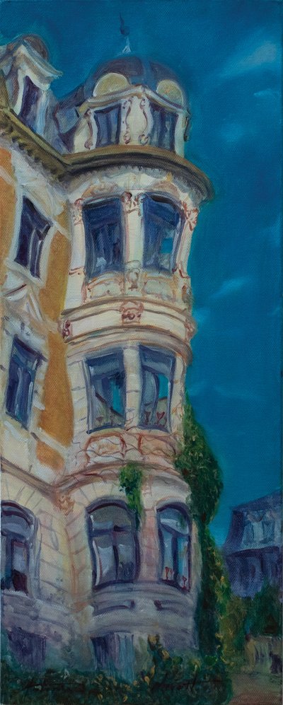 Oslo, Vasehuset, 2012 (olje på lerret) av Antonia Myatt