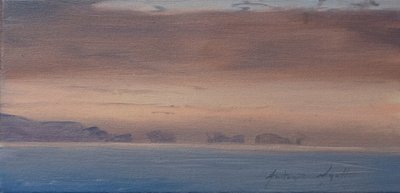 Seven Sisters, Lymington, 2019 (olje på lerret) av Antonia Myatt