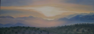 Soloppgang over Sierra Nevada, 2014 av Antonia Myatt