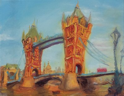 Tower bridge, studie, 2019 (olje på lerret) av Antonia Myatt
