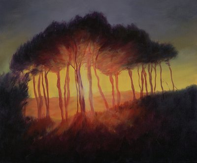 Ville trær ved solnedgang, 2002 av Antonia Myatt