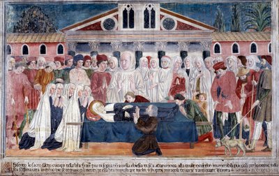 Livet til St. Francesca Romana: Helgenens død (Fresco av Antoniazzo Romano