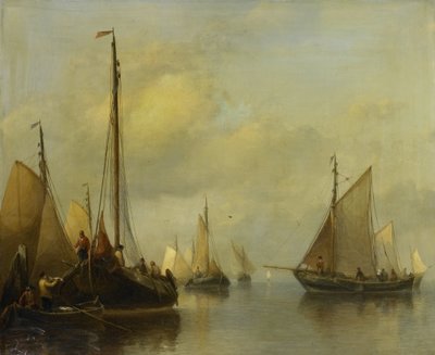 Fiskebåter på stille vann av Antonie Waldorp