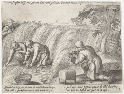 Luke på jorden Dyrking av korn (serietittel) av Antonie Wierix (II) (possibly)
