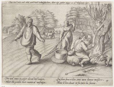 Så på jorden Dyrking av korn (serietittel) av Antonie Wierix (II) (possibly)