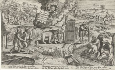 De blinde hyrdene Blind Shepherds / Pasteurs aveugles (tittel på objekt) av Antonie Wierix (II)