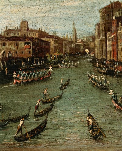 The Historical Regatta: Gondoler på Grand Canal av Antonio (studio of) Canaletto