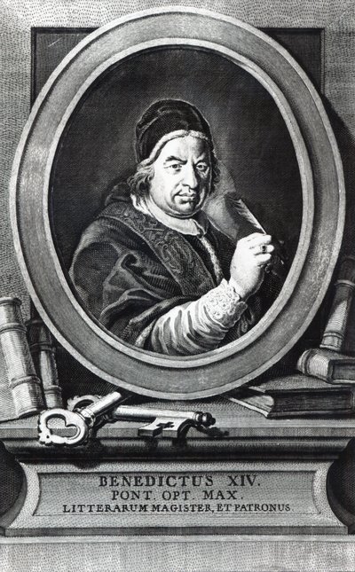 Pave Benedikt XIV (gravering) av Antonio Baratti