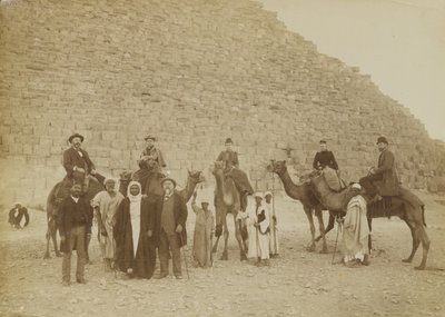 Familie av turister i Giza, Egypt av Antonio Beato
