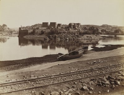 Philae, utsikt over østbredden av Nilen, nordvest av Antonio Beato