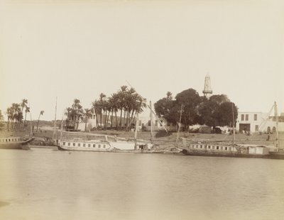 Utsikt over Afsouan, Egypt av Antonio Beato