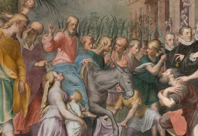 Apse, Antonio Campi, Jesu inngang til Jerusalem 1582-84, detalj av Antonio Campi