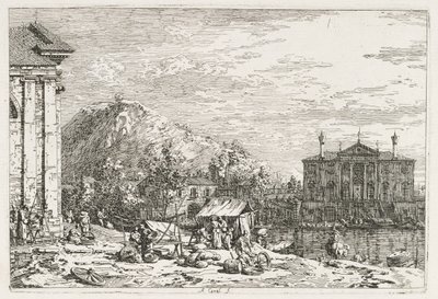 Visninger: A City Beyond a River, 1735-1746. av Giovanni Antonio Canal