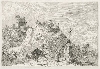 Visninger: En pilegrim ved bønn, 1735-1746. av Giovanni Antonio Canal