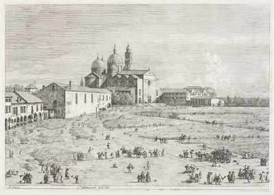 Utsikt: Saint Justina-kirken i Prà della Valle, Padua av Antonio Canaletto