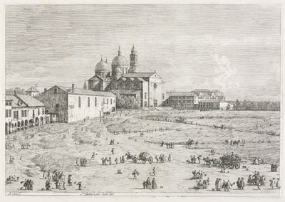 Utsikt: Saint Justina-kirken i Prà della Valle, Padua, 1735-1746. av Giovanni Antonio Canal