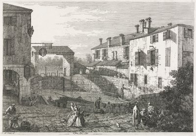 Utsikt: Kanalslusen ved Dolo, 1735-1746. av Giovanni Antonio Canal