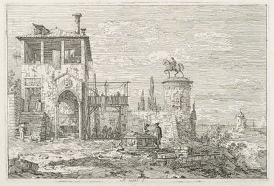 Utsikt: Ryttermonumentet av Antonio Canaletto