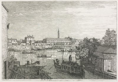 Utsikt: Havnen ved Dolo av Antonio Canaletto