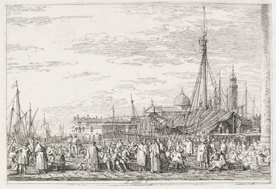 Visninger: Markedet på Molo av Antonio Canaletto