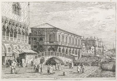 Utsikt: Fengselet, Venezia av Antonio Canaletto