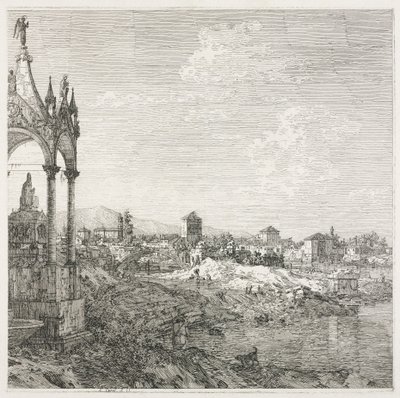 Visninger: En biskops grav, 1735-1746. av Giovanni Antonio Canal