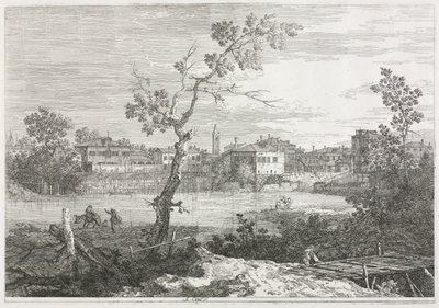 Utsikt: Utsikt over Burano, en by på en øy i den venetianske lagunen, 1735-1746. av Giovanni Antonio Canal
