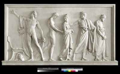 Achilles leverer Briseis til Agamemnons Heralds, 1787-90 (gips) av Antonio Canova