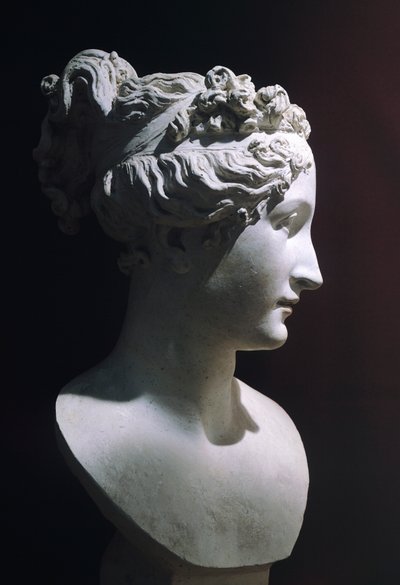 Paolina Borghese som Venus Victrix, av Antonio Canova (1757-1822), hvit marmor av Antonio Canova