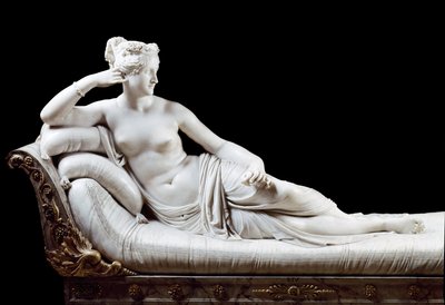 Pauline Bonaparte, prinsesse Borghese (1780 - 1825) søster av Napoleon I representert i Victorious Venus Marble Sculpture av Antonio Canova (1757-1822) 1804-1808 Roma, Galleria Borghese av Antonio Canova