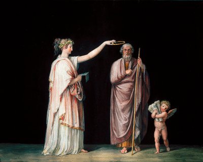 Muse Calliope og Homer. Tempera av Antonio Canova (1757-1822), rundt 1798. av Antonio Canova