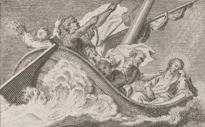 Kristus på en båt med fiskere, ca. 1760-93. av Antonio Capellan